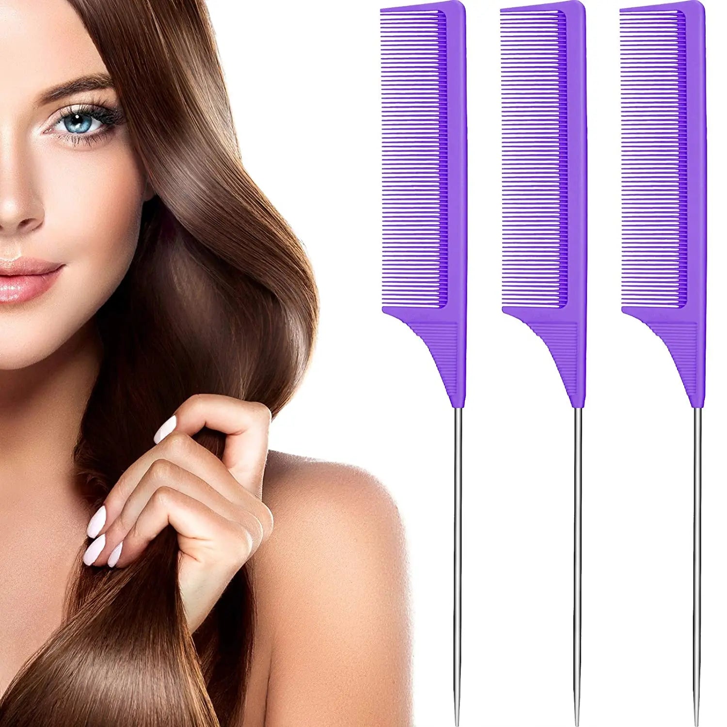 3-Piece Rat Tail Comb Set – Sectioning & Styling