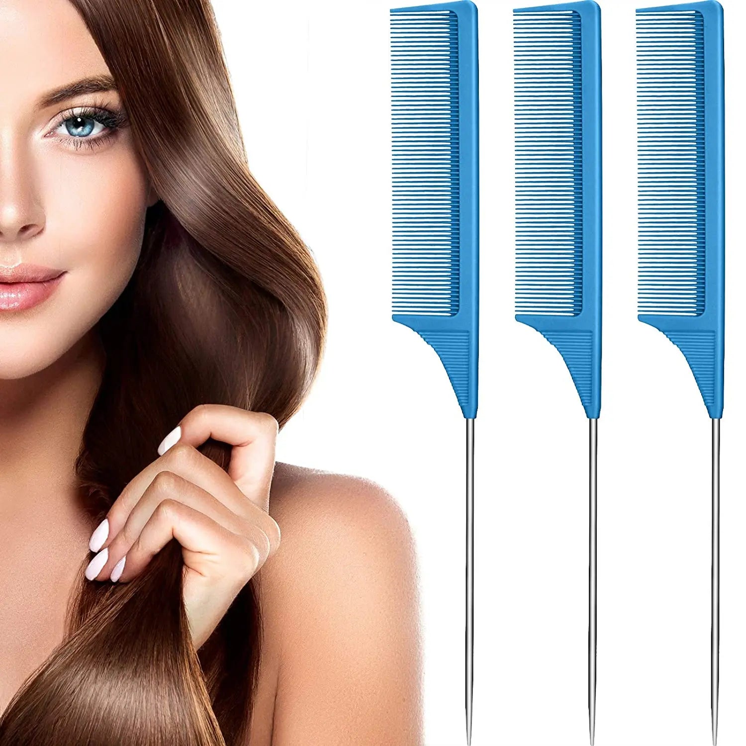 3-Piece Rat Tail Comb Set – Sectioning & Styling