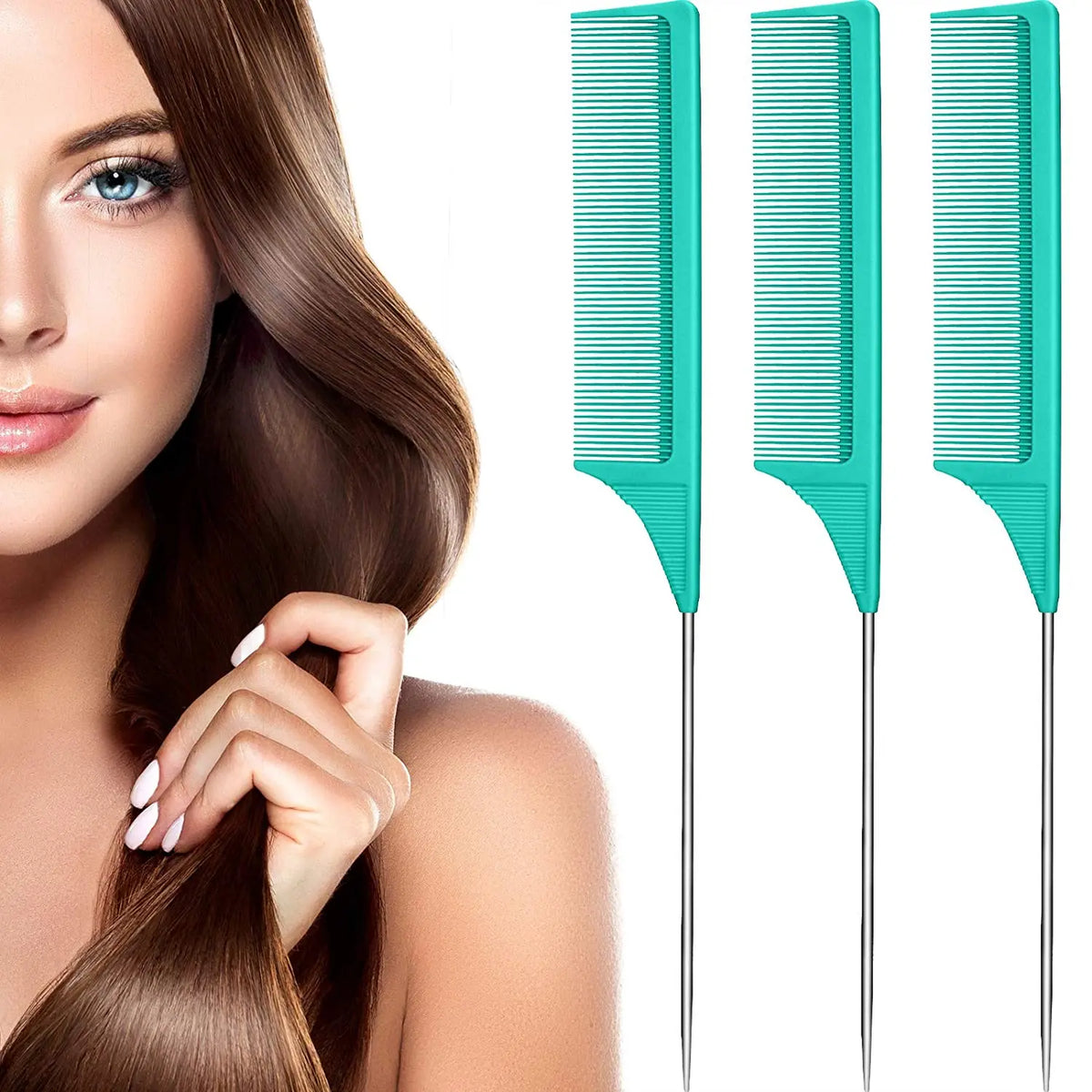 3-Piece Rat Tail Comb Set – Sectioning & Styling