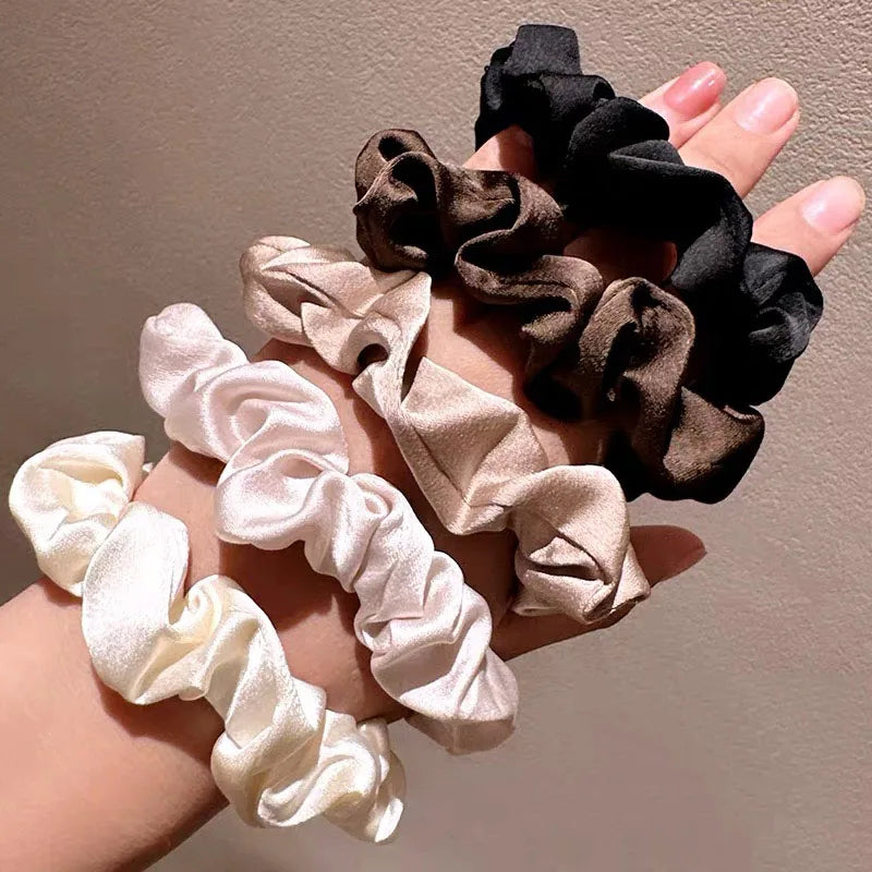 Floral Satin Scrunchies Set