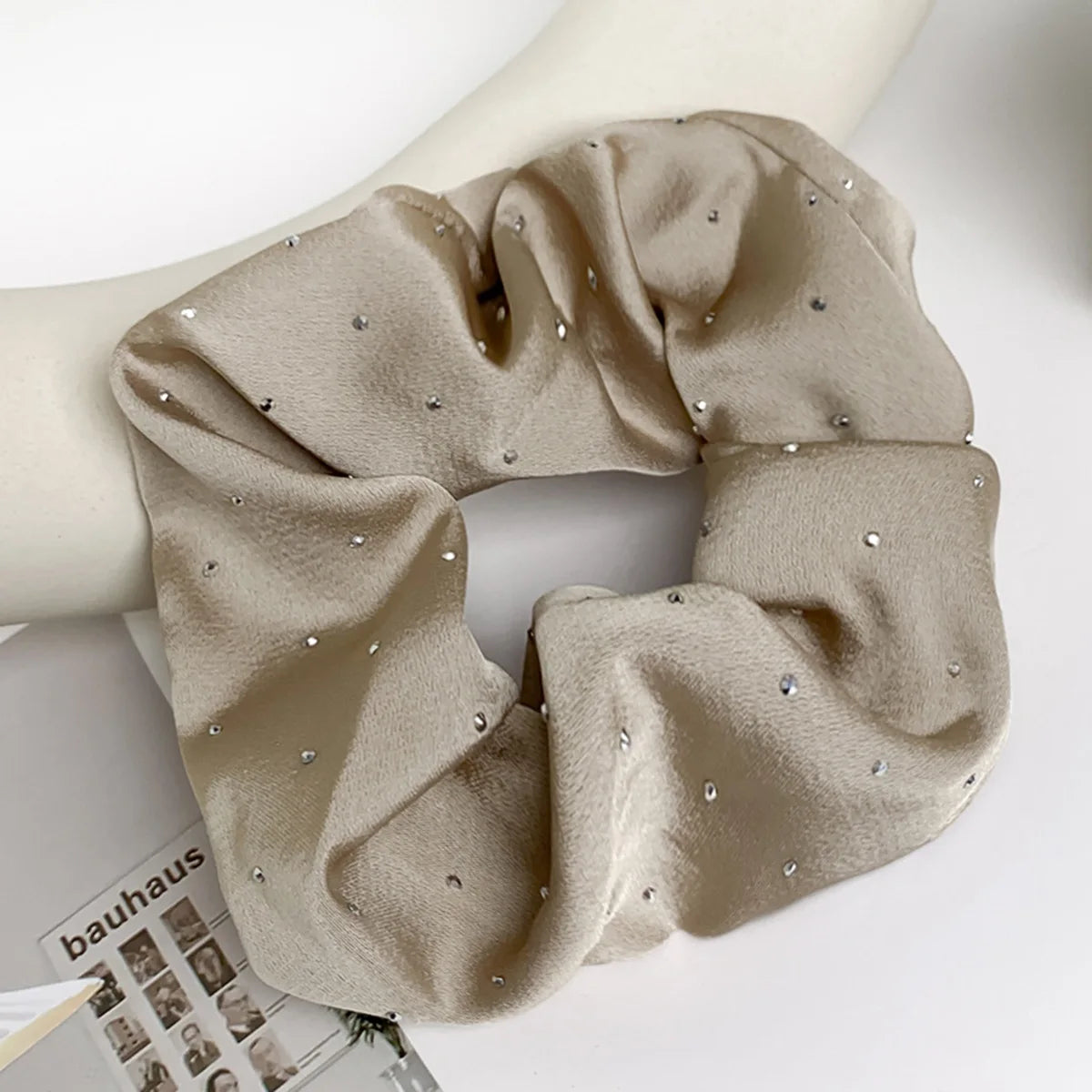 Satin Scrunchies With Rhinestones Decor - Soft And Comfortable Hair Ties For Ponytail And Hair Accessories