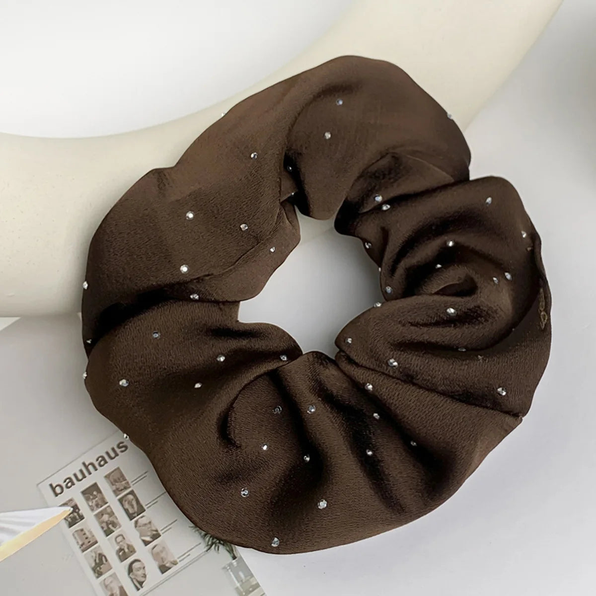 Satin Scrunchies With Rhinestones Decor - Soft And Comfortable Hair Ties For Ponytail And Hair Accessories