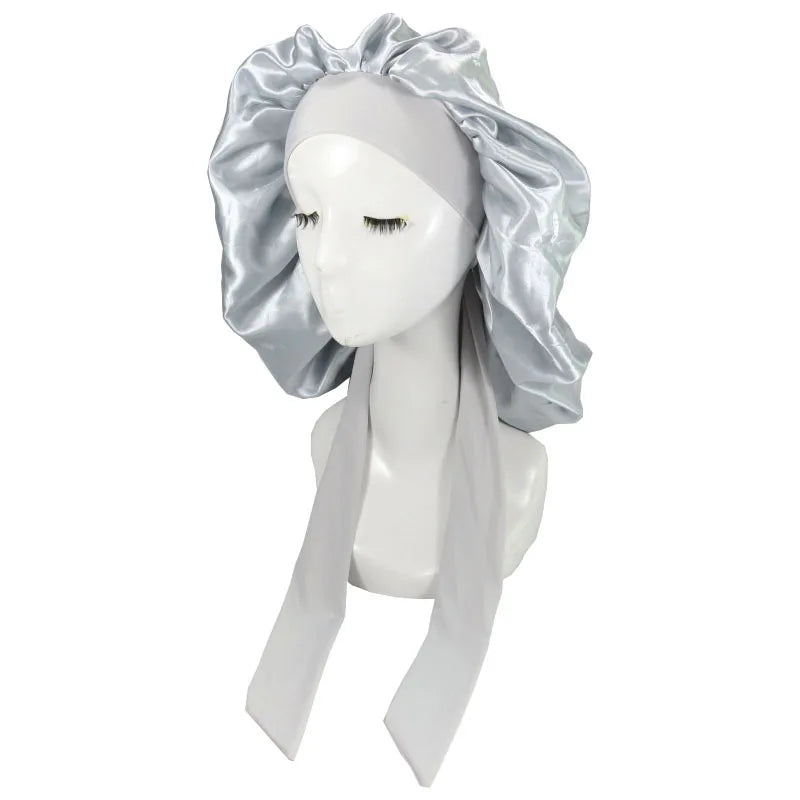 Extra-Long Satin Bonnet with Adjustable Tie | Hair Protection Sleep Cap