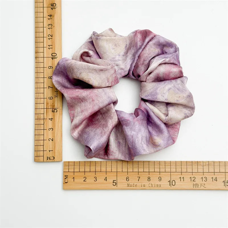 Floral Satin Scrunchies Set